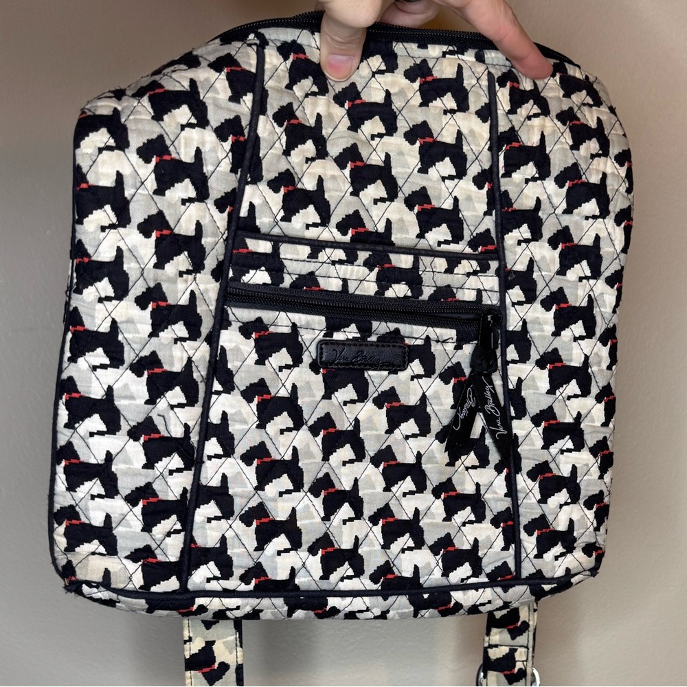 Vera Bradley Scottie Dog Quilted‎ Crossbody Bag Black White